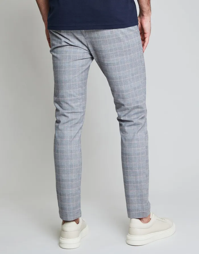 Men Threadbare Luxe Grey Check Stretch Chino Trousers Grey Threadbare Trousers and Cargos Men Threadbare Luxe Grey Check Stretch Chino Trousers Grey Threadbare Trousers and Cargos