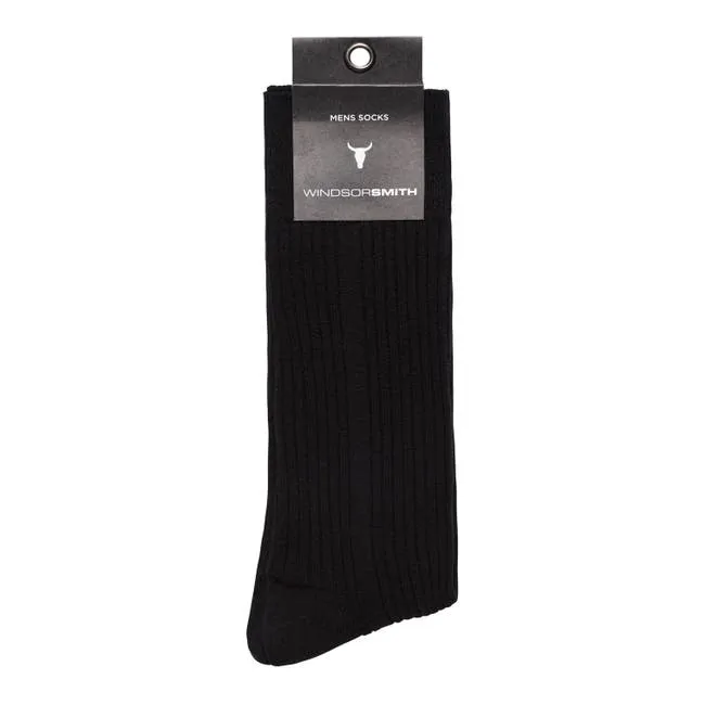 Men True Rib Men039s Dress Sock Black Windsor Smith Socks