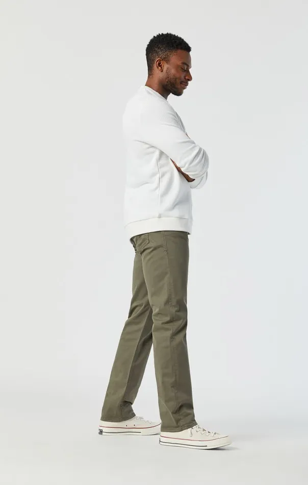 Men Zach Straight Leg In Dusty Olive Twill Mavi Jeans Pants Men Zach Straight Leg In Dusty Olive Twill Mavi Jeans Pants