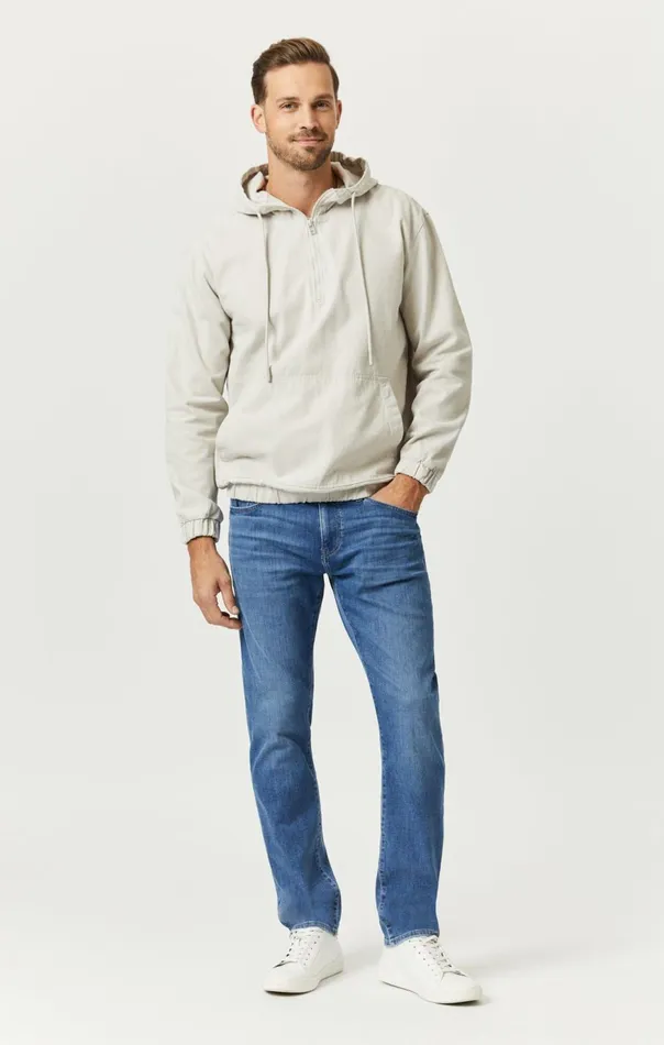 Men Zach Straight Leg In Mid Brushed Feather Blue Mavi Jeans Denim