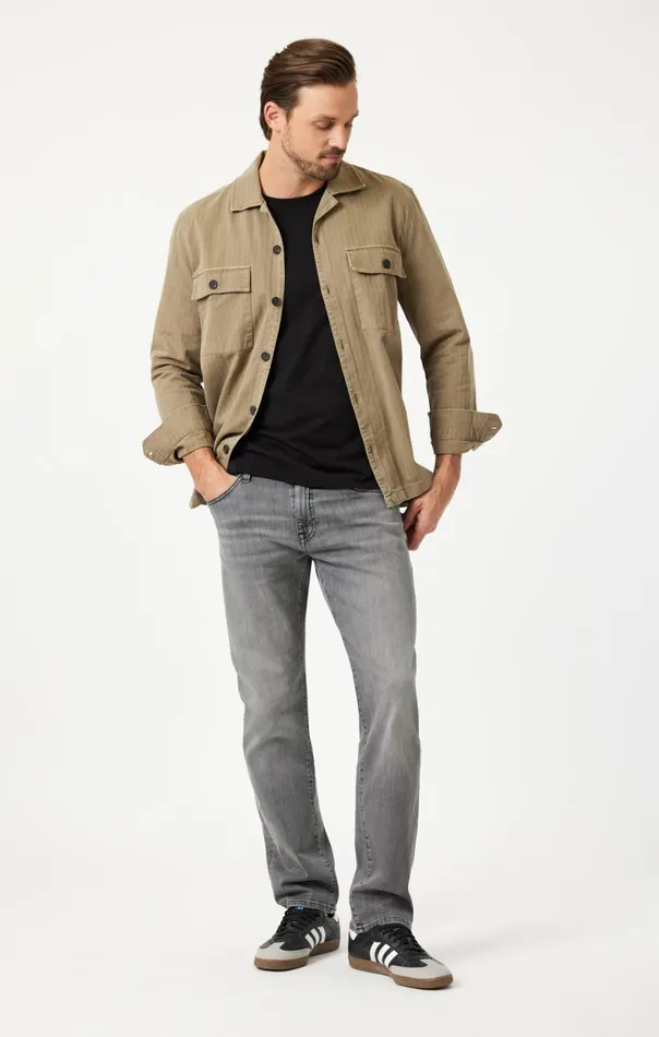 Men Zach Straight Leg In Mid Smoke Brushed Williamsburg Mavi Jeans Denim