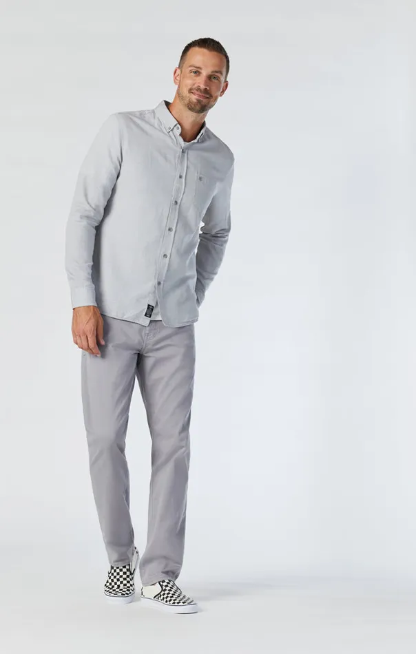 Men Zach Straight Leg Pants In Graphite Twill Mavi Jeans Pants
