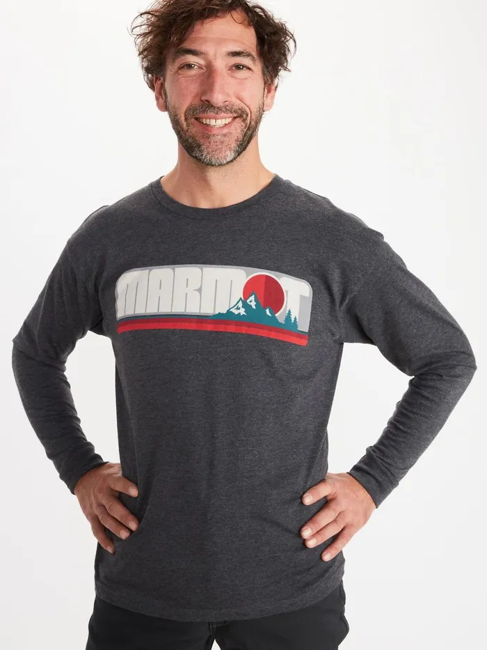 Mens LongSleeve Shirts Marmot Montane LongSleeve TShirt Charcoal Heather