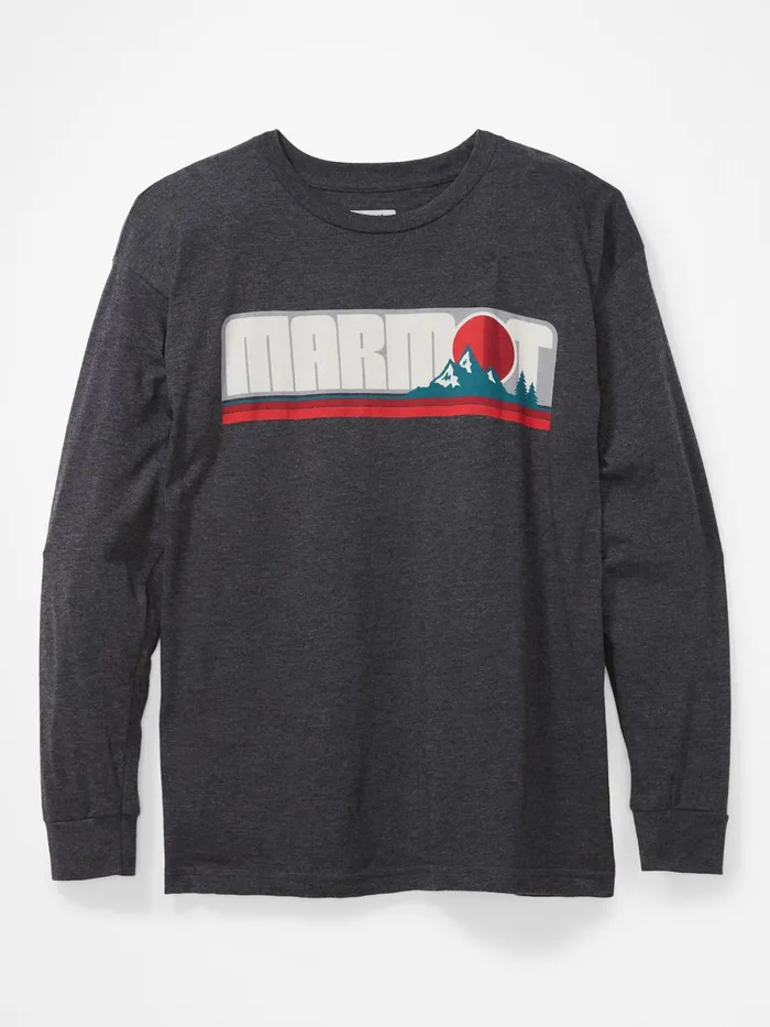 Mens LongSleeve Shirts Marmot Montane LongSleeve TShirt Charcoal Heather