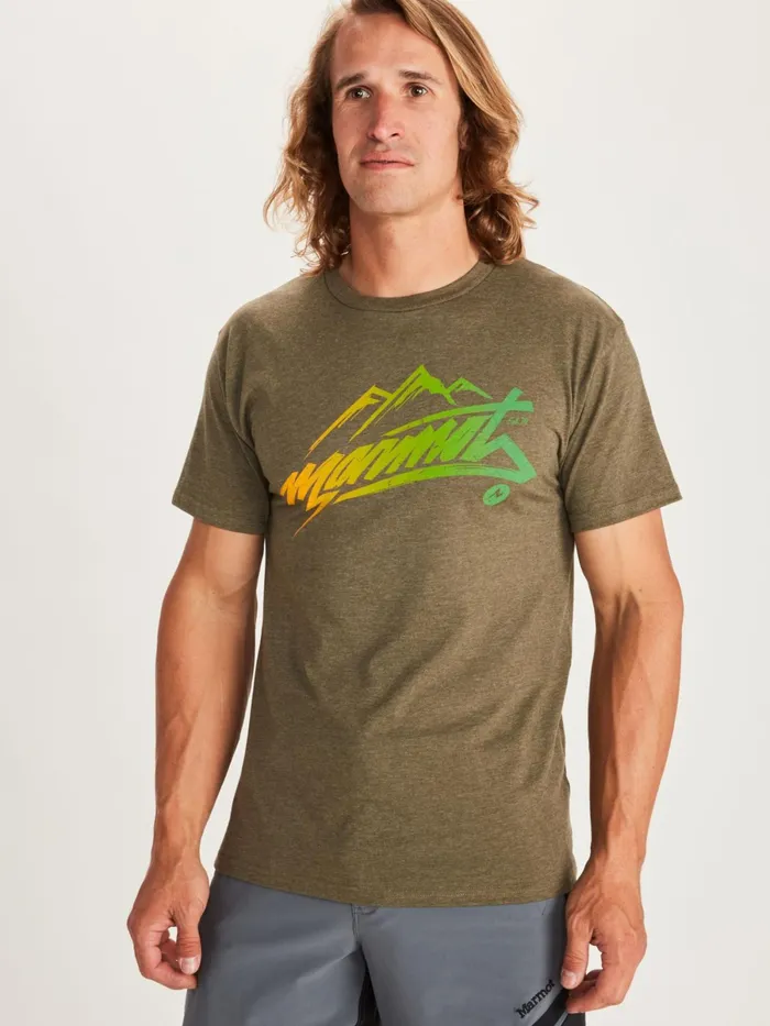 Mens ShortSleeve Shirts Marmot Marmot Rad ShortSleeve TShirt Olive Heather