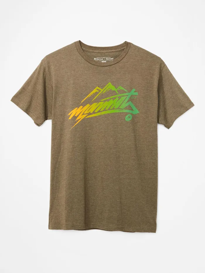 Mens ShortSleeve Shirts Marmot Marmot Rad ShortSleeve TShirt Olive Heather