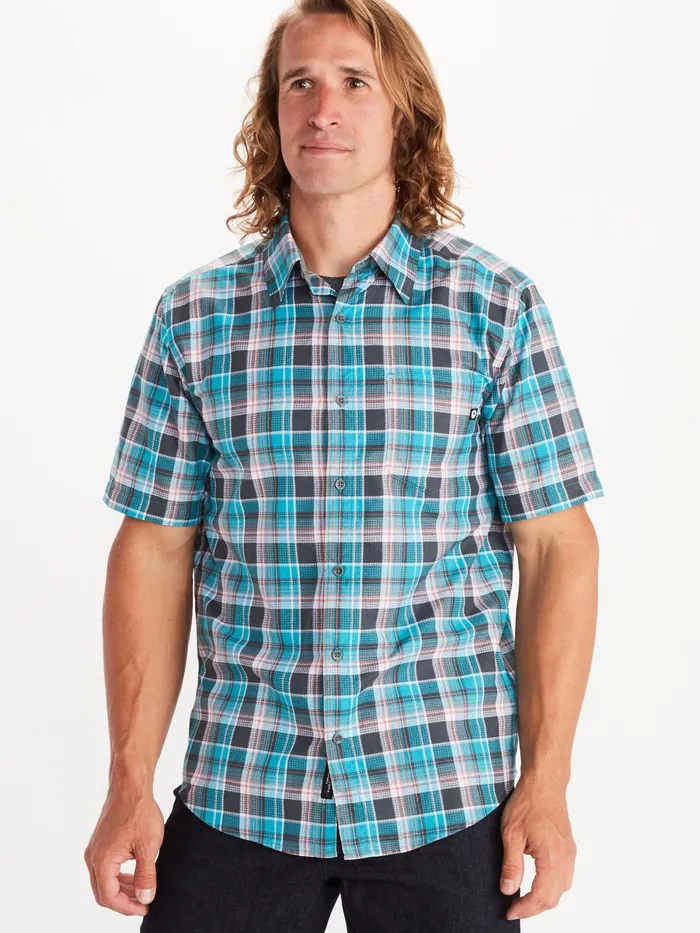 Mens ShortSleeve Shirts Marmot Syrocco ShortSleeve Shirt Enamel Blue