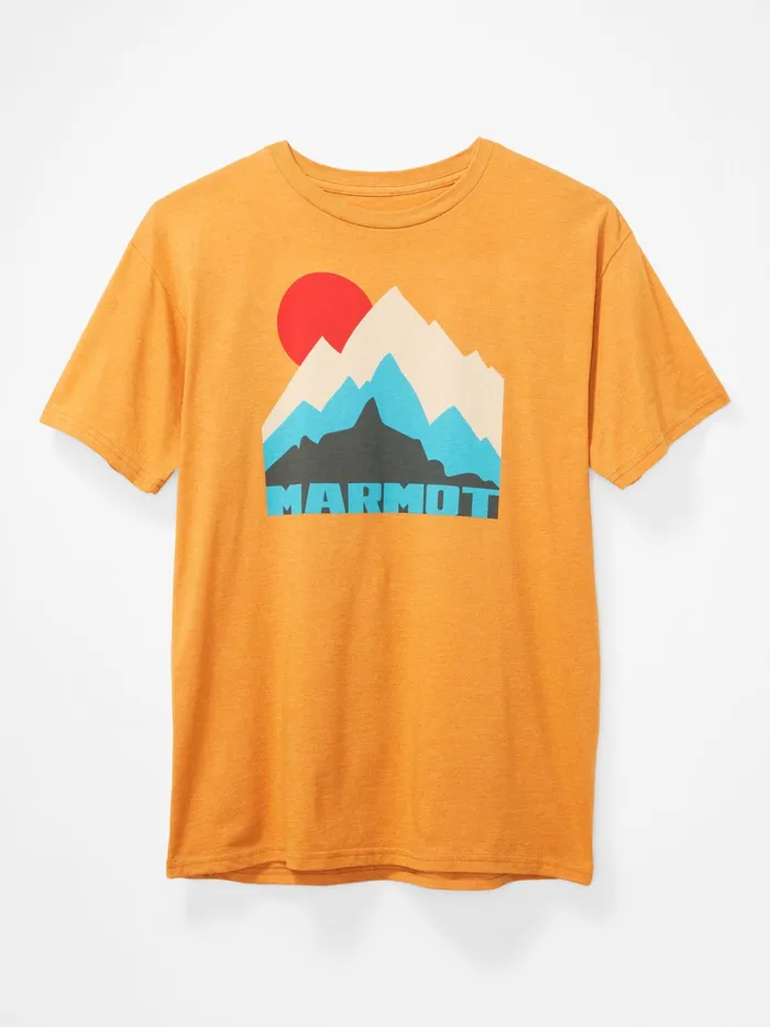 Mens ShortSleeve Shirts Marmot Tower ShortSleeve TShirt Aztec Gold Heather