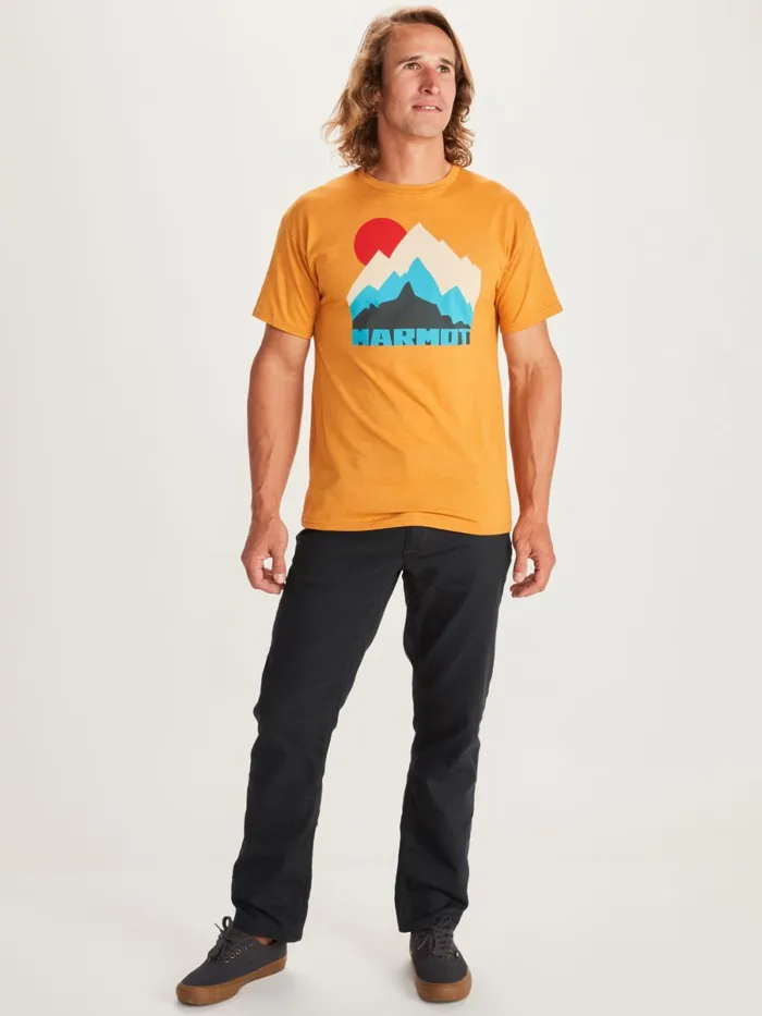 Mens ShortSleeve Shirts Marmot Tower ShortSleeve TShirt Aztec Gold Heather