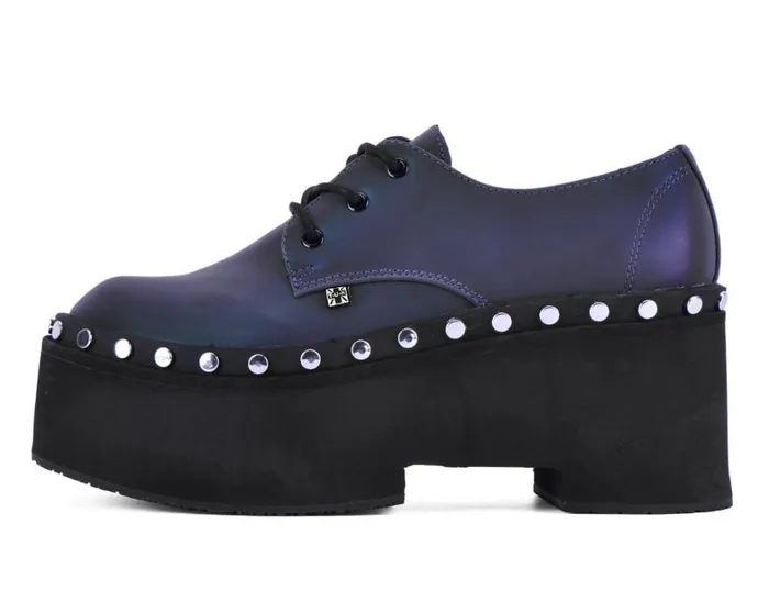Midnight Chameleon Dino Flat Platform Women TUK Shoes Platforms Midnight Chameleon Dino Flat Platform Women TUK Shoes Platforms