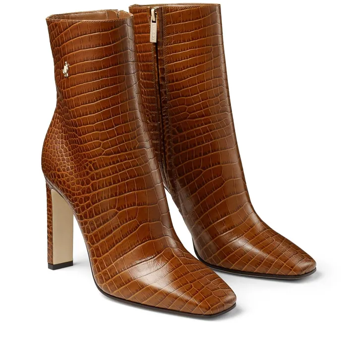 Minori 100 Cuoio Croc Embossed Leather Ankle Boots Cuoio Women JIMMY CHOO Boots