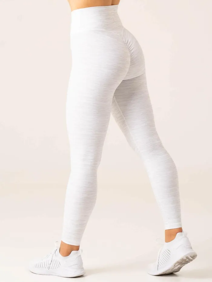 Momentum Cross Over Scrunch Leggings 8211 Snow Grey Marl Women Ryderwear Leggings