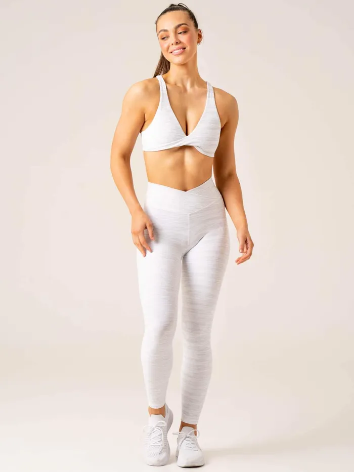 Momentum Cross Over Scrunch Leggings 8211 Snow Grey Marl Women Ryderwear Leggings