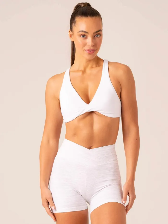 Momentum Twist Sports Bra 8211 White Women Ryderwear Sports Bras