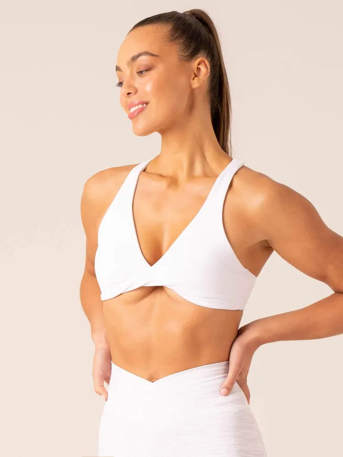 Momentum Twist Sports Bra 8211 White Women Ryderwear Sports Bras