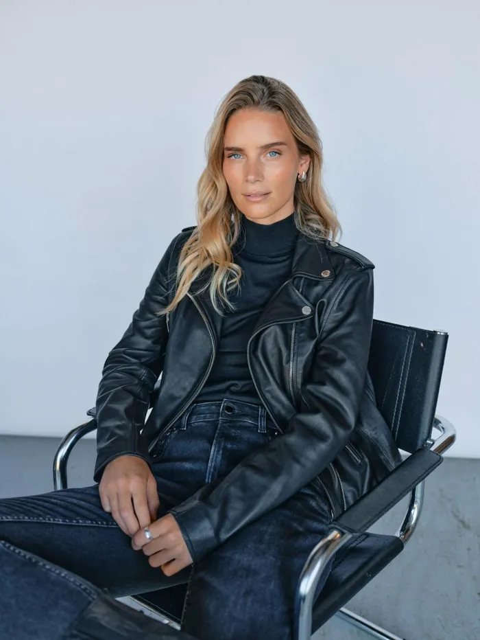 MOS MOSH Jackets and Coats MMMitchel Mol Leather Jacket Black 8211 Women