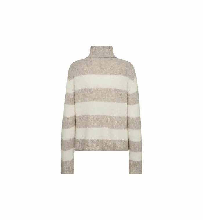 MOS MOSH Knits MMAidy Thora Stripe Rollneck Knit Feather Gray 8211 Women MOS MOSH Knits MMAidy Thora Stripe Rollneck Knit Feather Gray 8211 Women