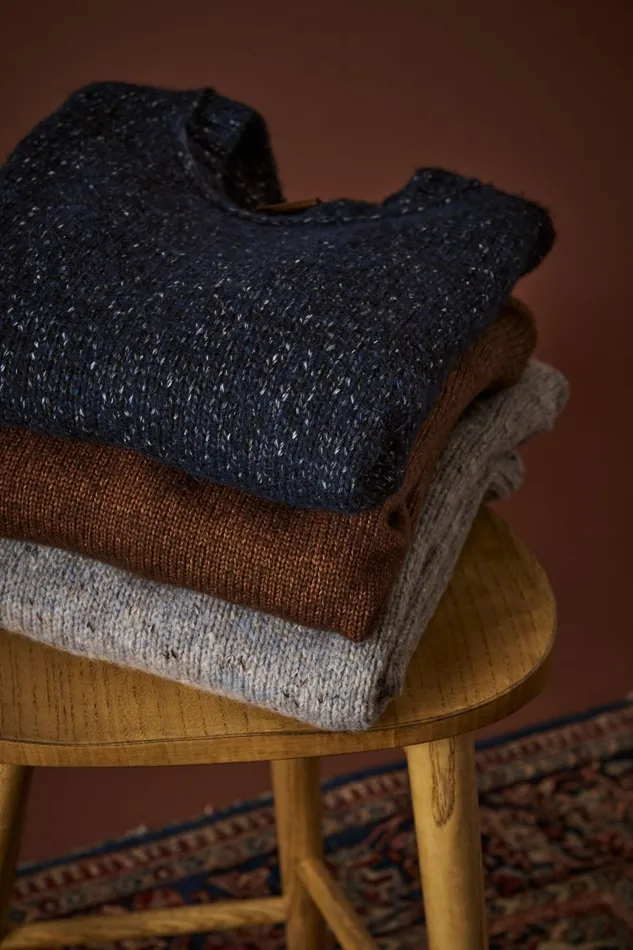 MOS MOSH Knits MMGGiorgio Autumn Roll Neck Knit Ocean Blue Melange 8211 Men MOS MOSH Knits MMGGiorgio Autumn Roll Neck Knit Ocean Blue Melange 8211 Men