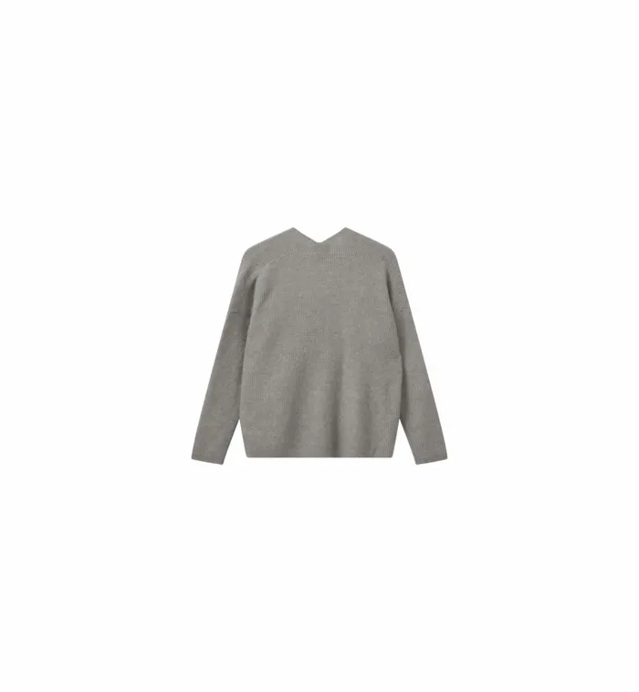 MOS MOSH Knits MMThora VNeck Knit Grey Melange 8211 Women MOS MOSH Knits MMThora VNeck Knit Grey Melange 8211 Women
