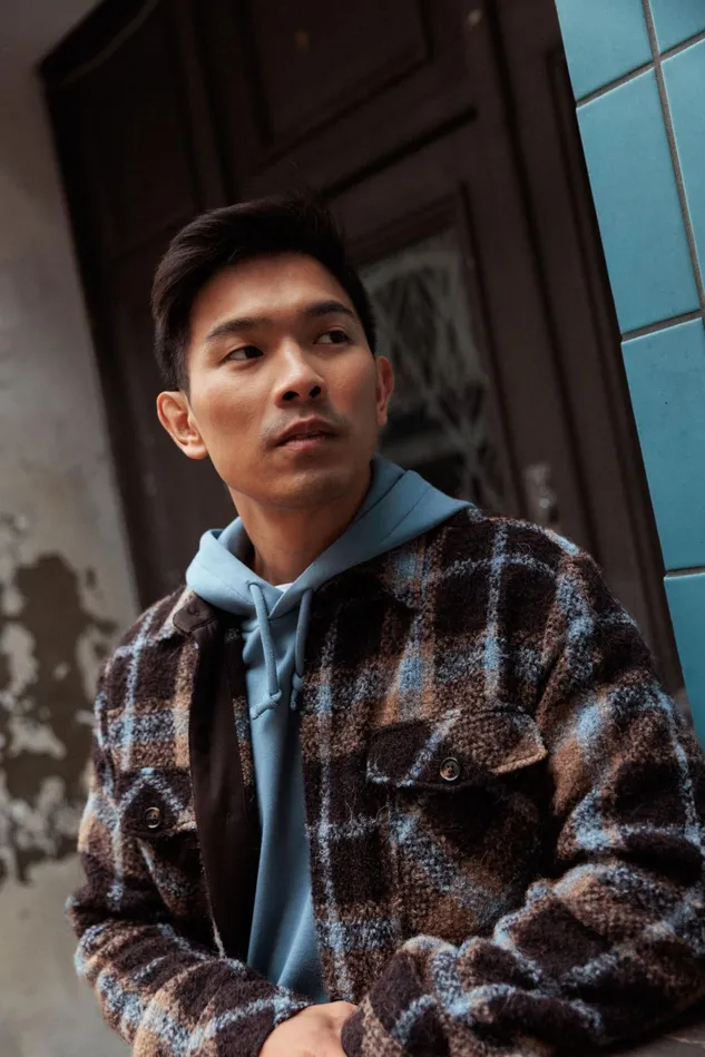 MOS MOSH Overshirts MMGBlake Alfa Overshirt Brown Latte Check 8211 Men