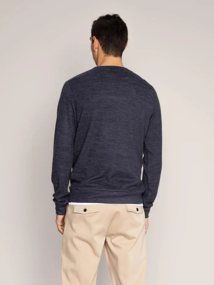 MOS MOSH Sweatshirts MMGAbel Crew Brush Sweat Navy Melange 8211 Men MOS MOSH Sweatshirts MMGAbel Crew Brush Sweat Navy Melange 8211 Men