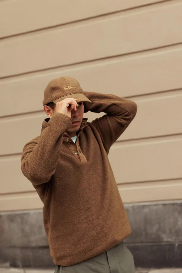 MOS MOSH Sweatshirts MMGCheck Placket Sweat Burn Cava 8211 Men