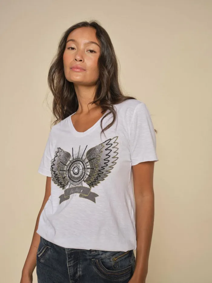 MOS MOSH Tees MMGethi OSS Tee White 8211 Women MOS MOSH Tees MMGethi OSS Tee White 8211 Women