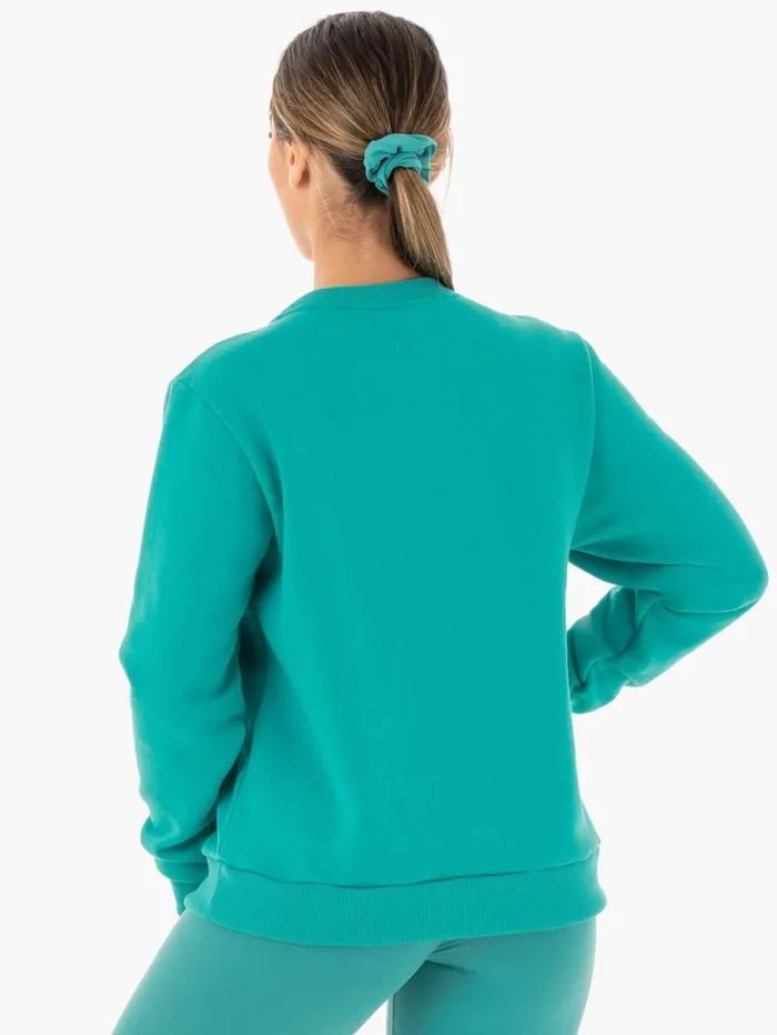 Motion Oversized Sweater 8211 Teal Women Ryderwear Jackets and Sweaters