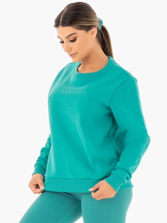 Motion Oversized Sweater 8211 Teal Women Ryderwear Jackets and Sweaters
