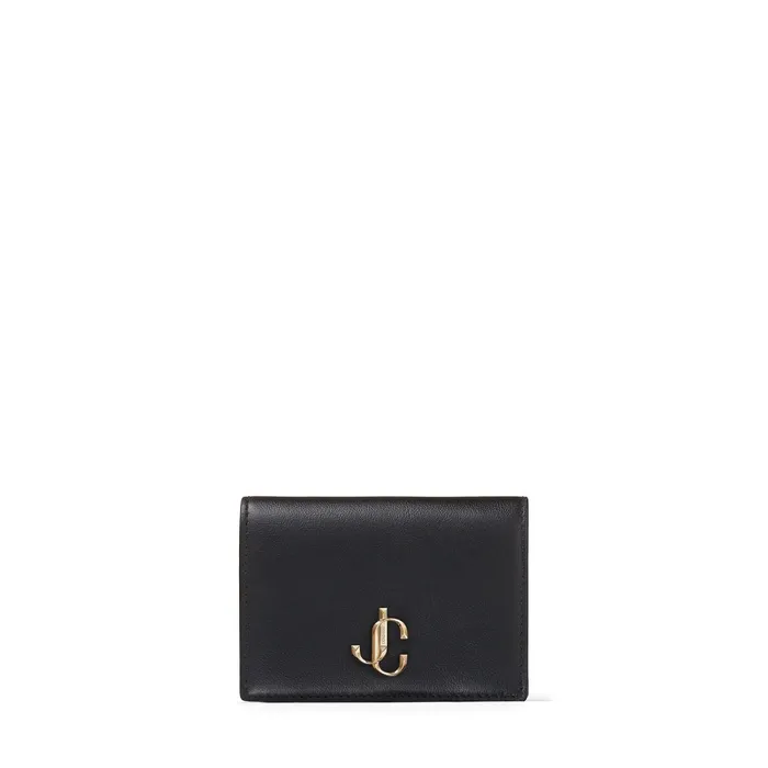 Myah Black Calf Leather BiFold Wallet With Jc Logo Black Women JIMMY CHOO Small Leather Goods Myah Black Calf Leather BiFold Wallet With Jc Logo Black Women JIMMY CHOO Small Leather Goods