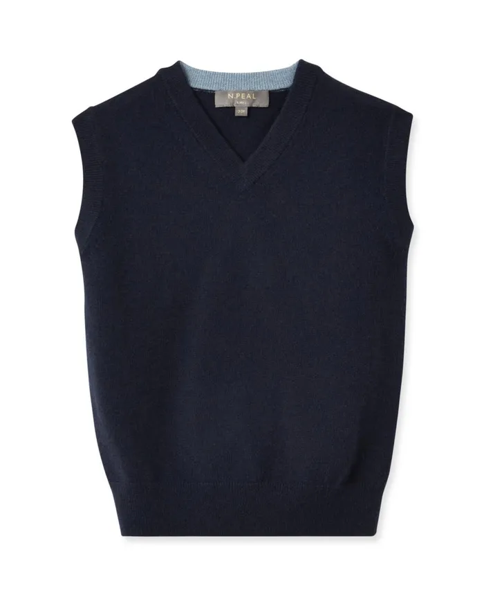 NPeal Boys Children Cashmere Slipover In Navy Blue