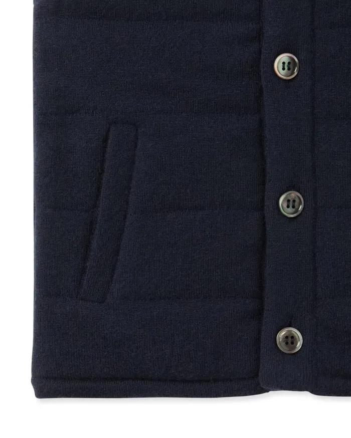 NPeal Boys Children Mall Cashmere Gilet In Navy Blue
