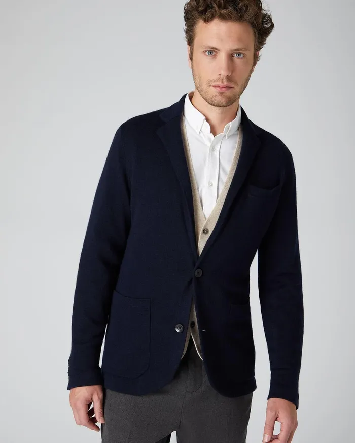 NPeal Coats and Jackets Men Fine Gauge Cashmere Milano Jacket In Navy Blue
