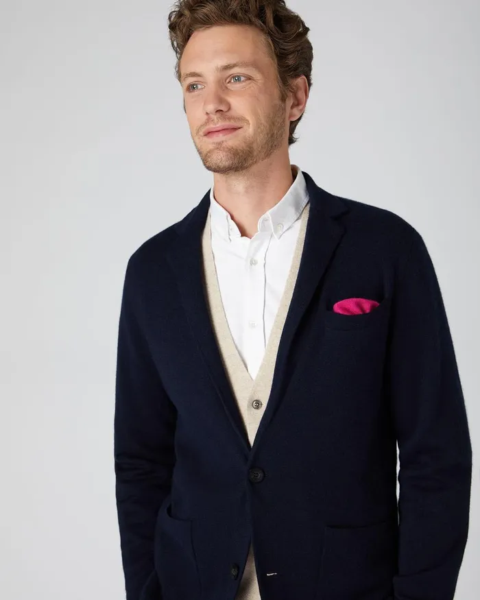NPeal Coats and Jackets Men Fine Gauge Cashmere Milano Jacket In Navy Blue