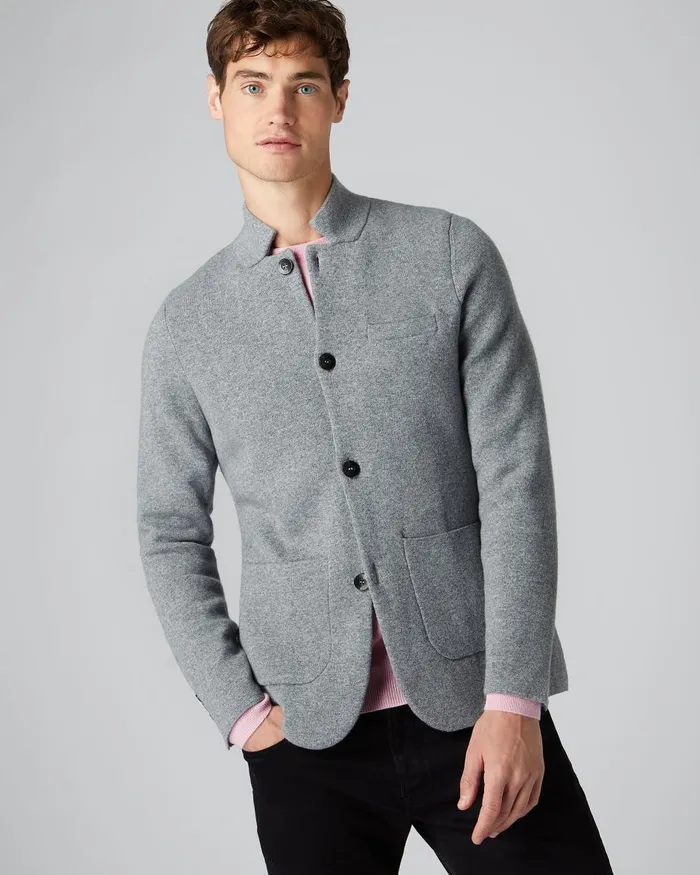 NPeal Coats and Jackets Men Milano Cashmere Jacket In Flannel Grey