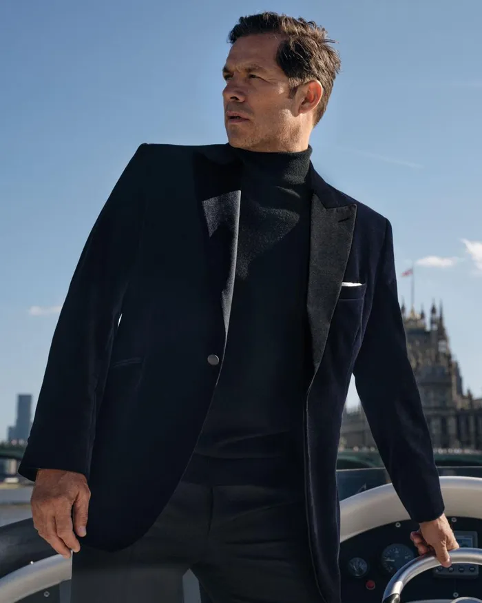 NPeal Coats and Jackets Men Woven Dinner Jacket In Midnight Navy Blue