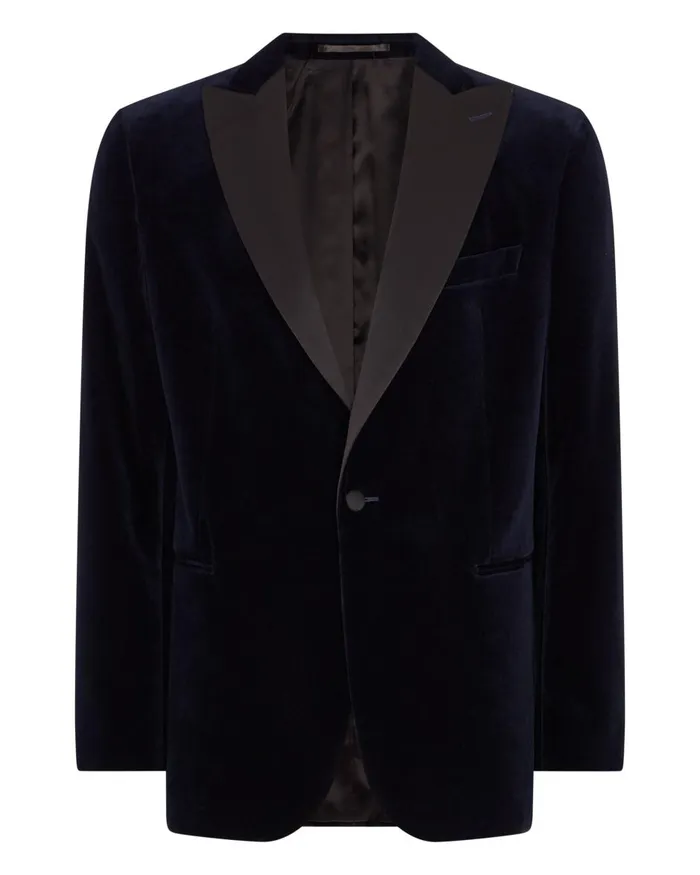 NPeal Coats and Jackets Men Woven Dinner Jacket In Midnight Navy Blue