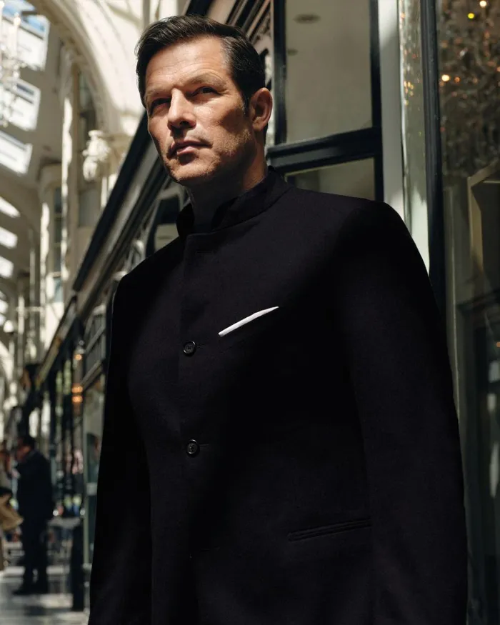 NPeal Coats and Jackets Men Woven Nehru Jacket In Navy Blue