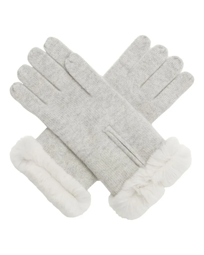 NPeal Gloves Women Fur And Cashmere Gloves In Fumo Grey