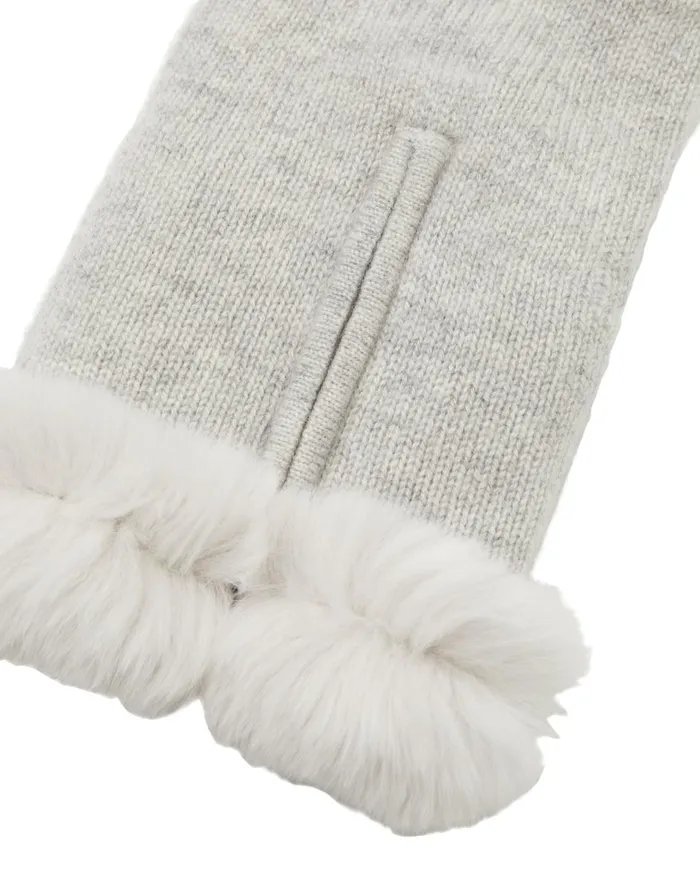 NPeal Gloves Women Fur And Cashmere Gloves In Fumo Grey