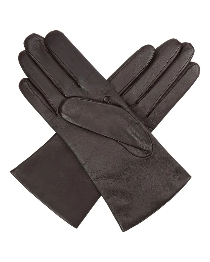 NPeal Gloves Women Leather Short Gloves In Mocha Brown