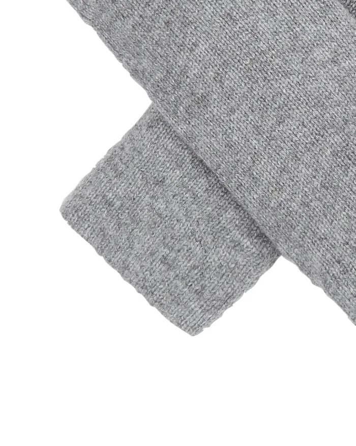 NPeal Gloves WomenMen Unisex Fur Lined Fingerless Cashmere Gloves In Flannel Grey