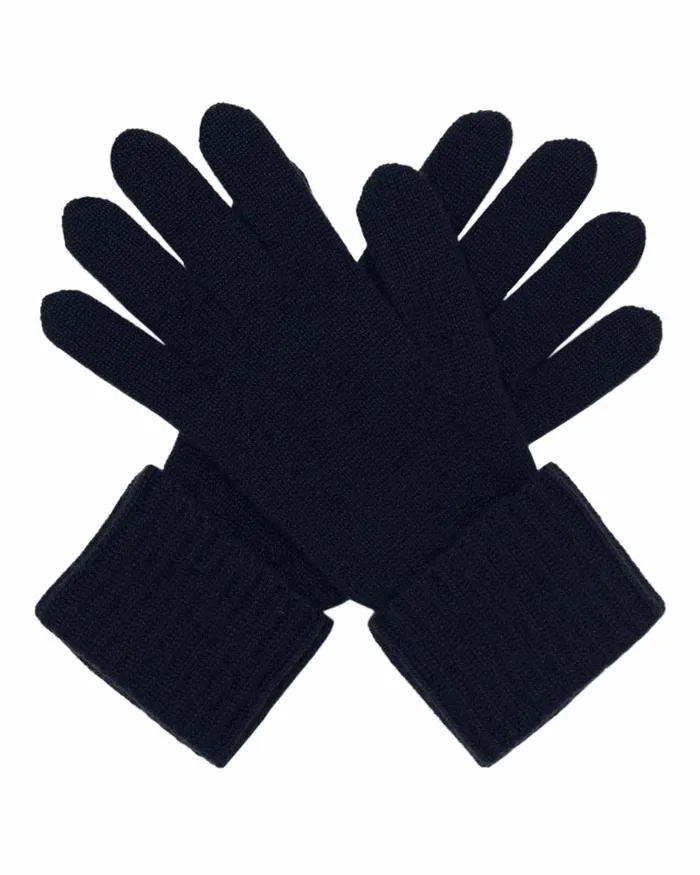 NPeal Gloves Women Ribbed Cashmere Gloves In Navy Blue