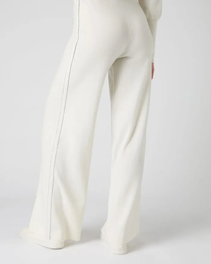 NPeal Leggings and Trousers Women Metal Trim Cashmere Trouser In New Ivory White