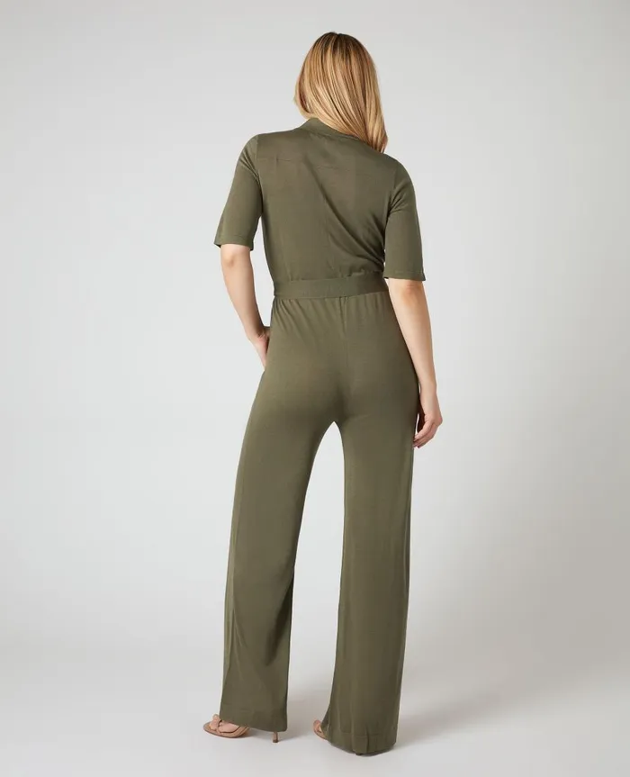 NPeal Leggings and Trousers Women Safari Jumpsuit In Khaki Green