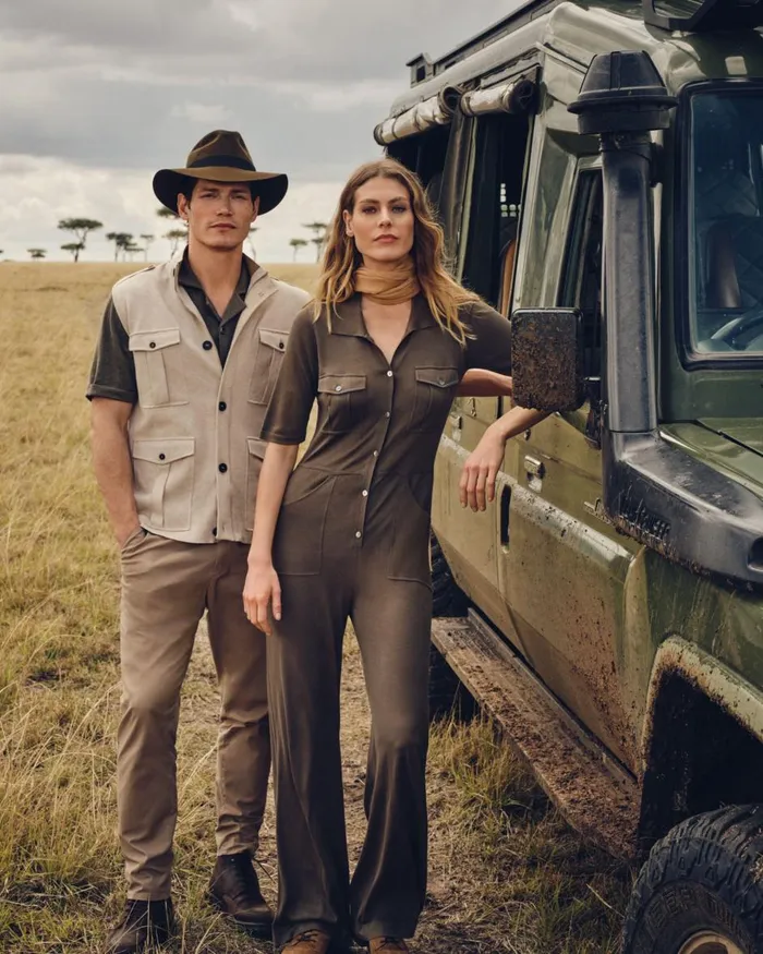 NPeal Leggings and Trousers Women Safari Jumpsuit In Khaki Green