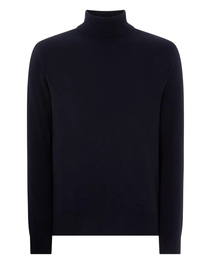 NPeal Roll Necks Men The Trafalgar Polo Neck Cashmere Jumper In Navy Blue