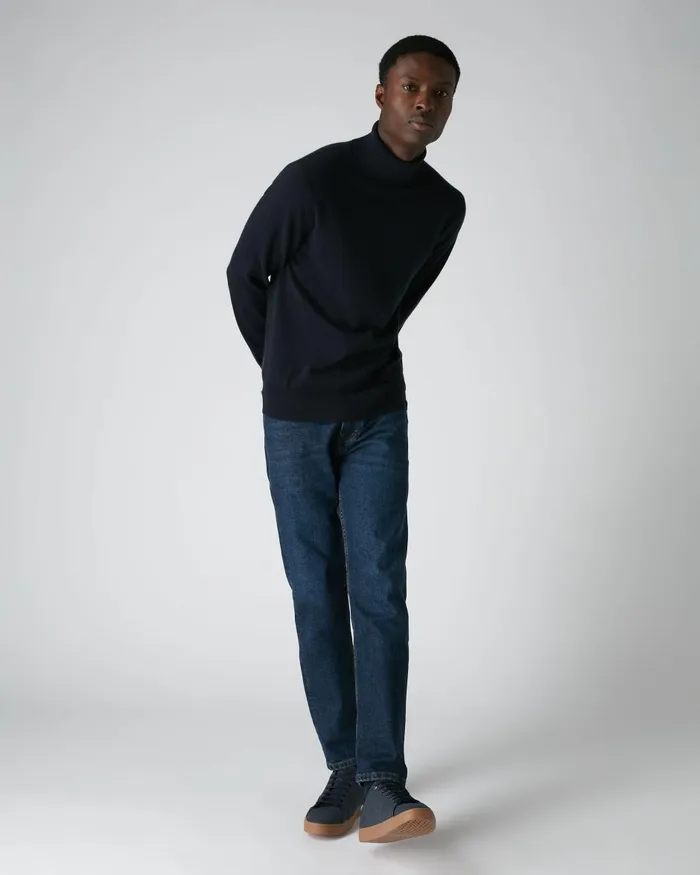 NPeal Roll Necks Men The Trafalgar Polo Neck Cashmere Jumper In Navy Blue