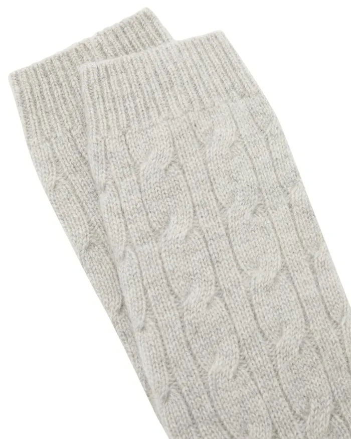 NPeal Slippers and Socks Women Cable Cashmere House Socks In Fumo Grey