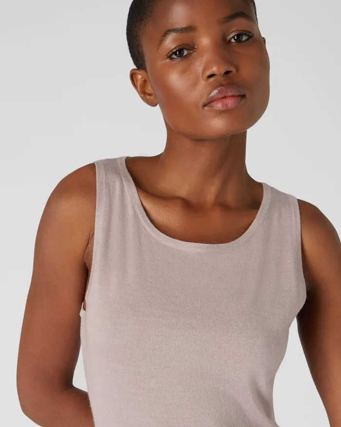 NPeal Tops and TShirts Women Superfine Cashmere Shell Top In Dune Pink